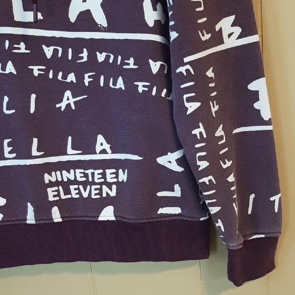 Fila Women's XL Hoodie Lavender Purple with White Graphics Fleece Lined - Picture 6 of 11